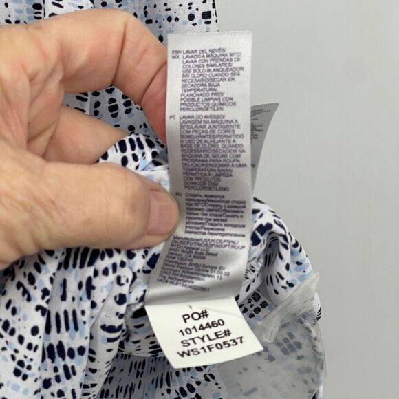 NYDJ Multicolor Split Neck Button Up 3/4 Sleeve Pintuck Blouse Size 3X NWT - Picture 6 of 10